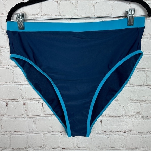JESSICA SIMPSON Bikini Swim Bottom Size Large navy‎ blue, NWT - Picture 1 of 5